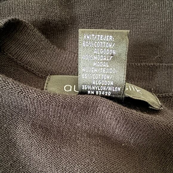 y2k August Silk Short Sleeve Lace Cardigan Sweater in Black Size Small - Picture 6 of 6